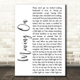 James Moving On White Script Song Lyric Print