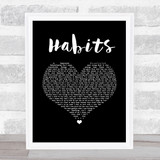 Machine Gun Kelly Habits Black Heart Song Lyric Print