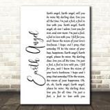 Marvin Berry & The Starlighters Earth Angel White Script Song Lyric Print