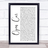 Porcupine Tree Open Car White Script Song Lyric Print