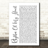 Rod Stewart Rhythm Of My Heart White Script Song Lyric Print
