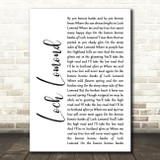 Runrig Loch Lomond White Script Song Lyric Print