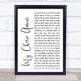 Stevie Wonder My Cherie Amour White Script Song Lyric Print