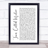 The Jam Town Called Malice White Script Song Lyric Print