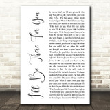 The Rembrandts Ill be there for you White Script Song Lyric Print