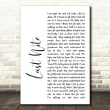 The Strokes Last Nite White Script Song Lyric Print