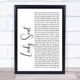 The Temptations Lady Soul White Script Song Lyric Print