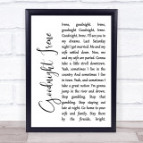 The Weavers Goodnight Irene White Script Song Lyric Print