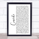 Tom Odell Concrete White Script Song Lyric Print