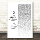 Backstreet Boys No Place White Script Song Lyric Print