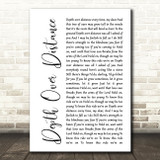 Ben Howard Depth Over Distance White Script Song Lyric Print
