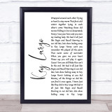 Bertie Higgins Key Largo White Script Song Lyric Print