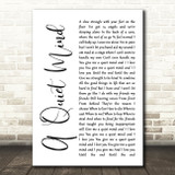 Blue October A Quiet Mind White Script Song Lyric Print