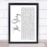 Brandi Carlile The Story White Script Song Lyric Print