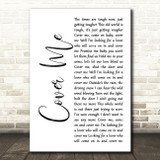 Bruce Springsteen Cover Me White Script Song Lyric Print