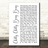 Dick Van Dyke Chitty Chitty Bang Bang White Script Song Lyric Print