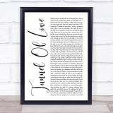 Dire Straits Tunnel of Love White Script Song Lyric Print