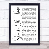 Gabrielle Aplin Start Of Time White Script Song Lyric Print