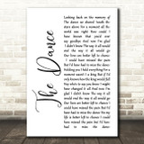 Garth Brooks The Dance White Script Song Lyric Print