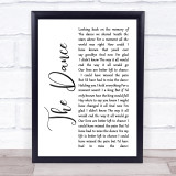 Garth Brooks The Dance White Script Song Lyric Print