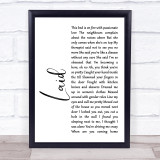 James Laid White Script Song Lyric Print