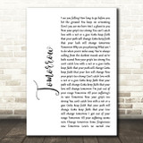 James Tomorrow White Script Song Lyric Print
