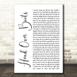Jon Pardi Head Over Boots White Script Song Lyric Print