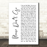 KC And The Sunshine Band Please Don't Go White Script Song Lyric Print