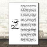 Lionel Jeffries Posh! White Script Song Lyric Print