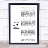Lionel Jeffries Posh! White Script Song Lyric Print
