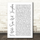 Panic! At The Disco I Write Sins Not Tragedies White Script Song Lyric Print