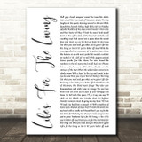 Passenger Life's For The Living White Script Song Lyric Print