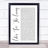 Passenger Life's For The Living White Script Song Lyric Print