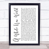 Peabo Bryson & Regina Belle A Whole New World White Script Song Lyric Print