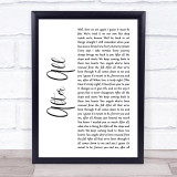 Peter Cetera and Cher After All White Script Song Lyric Print