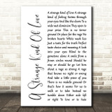 Peter Murphy A Strange Kind Of Love White Script Song Lyric Print