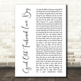 Queen Good Old-Fashioned Lover Boy White Script Song Lyric Print