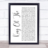 Roger Miller King Of The Road White Script Song Lyric Print