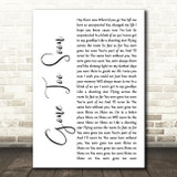 Simple Plan Gone Too Soon White Script Song Lyric Print