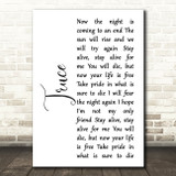 twenty one pilots Truce White Script Song Lyric Print
