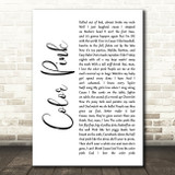 Walker McGurie Color Pink White Script Song Lyric Print