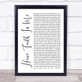 A Day To Remember Have Faith In Me White Script Song Lyric Quote Music Print