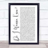 Arctic Monkeys Do I Wanna Know White Script Song Lyric Quote Music Print