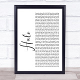 Beyonce Halo White Script Song Lyric Quote Music Print