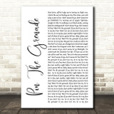 Blink-182 Pin The Grenade White Script Song Lyric Quote Music Print