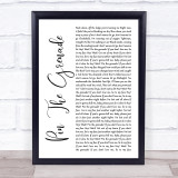 Blink-182 Pin The Grenade White Script Song Lyric Quote Music Print
