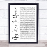Blue October Any Man In America White Script Song Lyric Quote Music Print