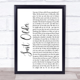 Bon Jovi Just Older White Script Song Lyric Quote Music Print