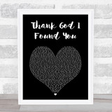 Mariah Carey Thank God I Found You (Make It Last Remix) Black Heart Song Lyric Print