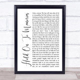Disturbed Hold On To Memories White Script Song Lyric Quote Music Print